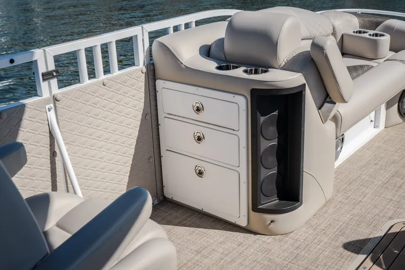 Slide: The Image of Luxurious seating and storage on 2026 JC Sporttoon 26TT pontoon boat. - 20