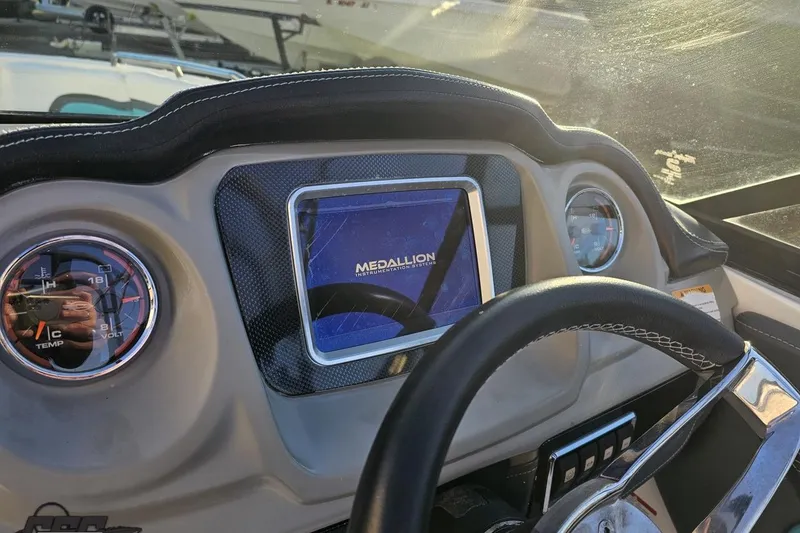 Slide: The Image of Dashboard of 2016 Chaparral Vortex 243 VRX boat with Medallion display and gauges. - 61