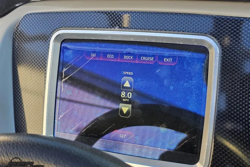 Slide: The Image of Touchscreen display of 2016 Chaparral Vortex 243 VRX showing speed and mode options. - 62