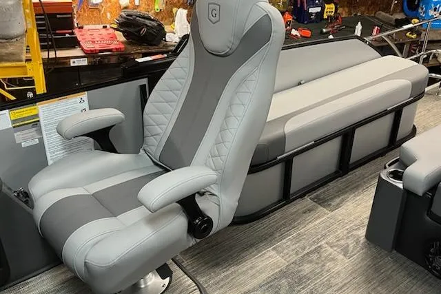 Slide: The Image of Luxurious seating in 2026 MONACO 235SFL boat, featuring ergonomic design and premium materials. - 16