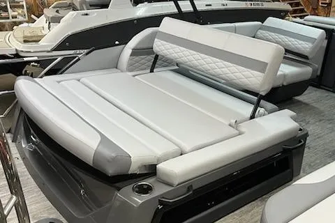 Slide: The Image of 2026 MONACO 235SFL boat with luxurious gray seating and adjustable backrest. - 7