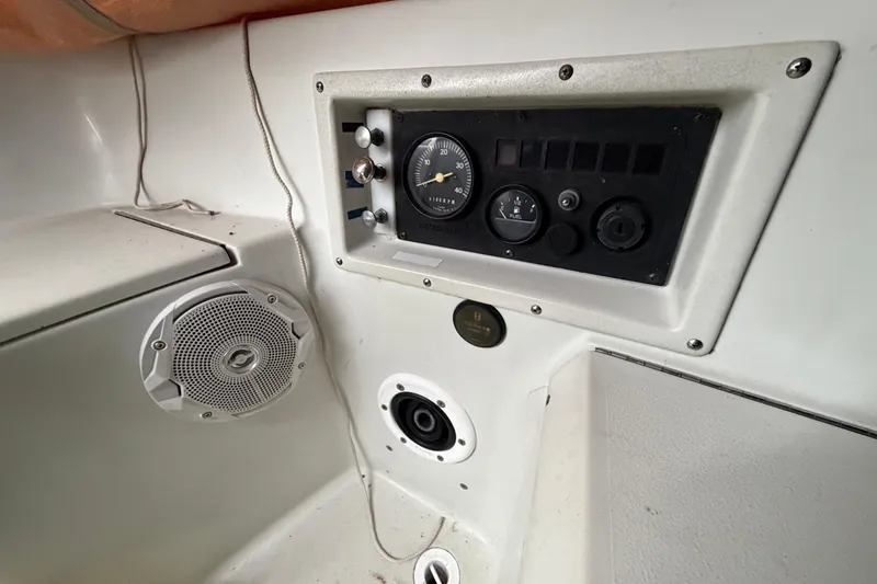 Slide: The Image of Control panel and speaker on 1984 C&C 35-3 sailboat interior. - 38