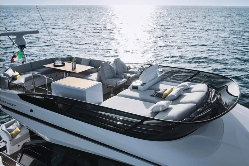 Slide: The Image of Luxurious 2026 Azimut Fly 53 yacht with elegant deck and ocean view. - 33