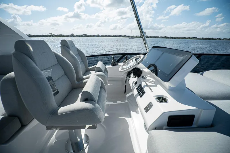 Slide: The Image of Modern helm of 2026 Azimut Fly 53 yacht with sleek design and advanced controls. - 37