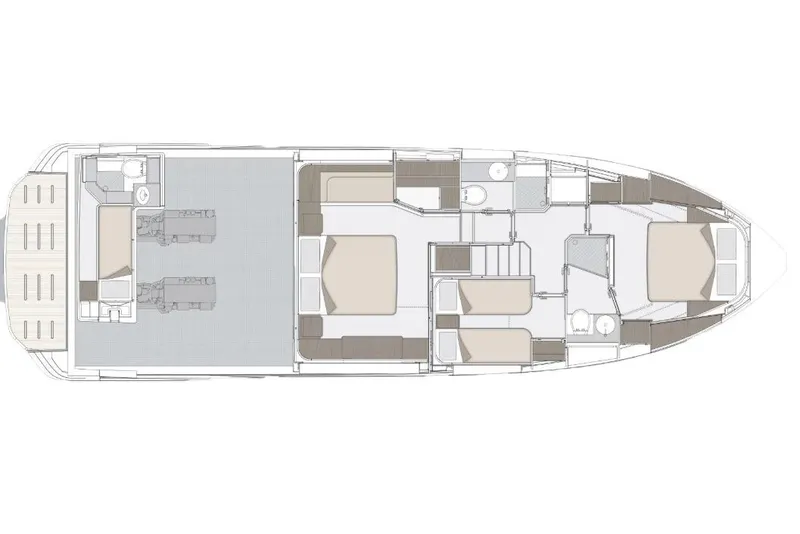 Slide: The Image of Manufacturer Provided Image: Floor plan of 2025 Azimut Fly 53 yacht, showcasing interior layout and design. - 47