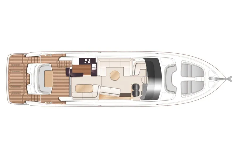 Slide: The Image of Manufacturer Provided Image: Top view layout of 2026 Princess F65 yacht, showcasing interior and deck design. - 23