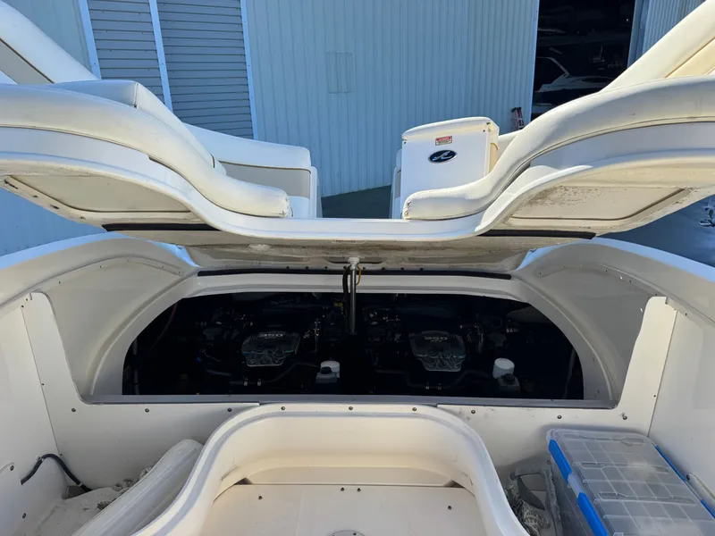 Slide: The Image of Engine compartment of a 2002 Sea Ray 290 Bowrider boat. - 35