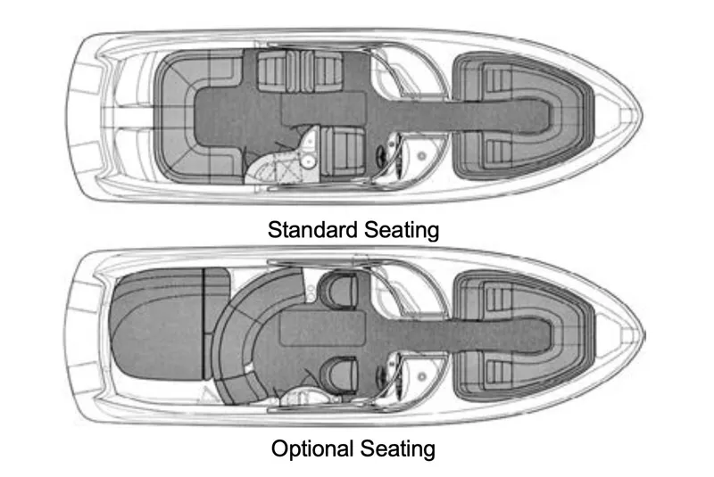 Slide: The Image of 2002 Sea Ray 290 Bowrider seating plans: Standard and Optional. - 41