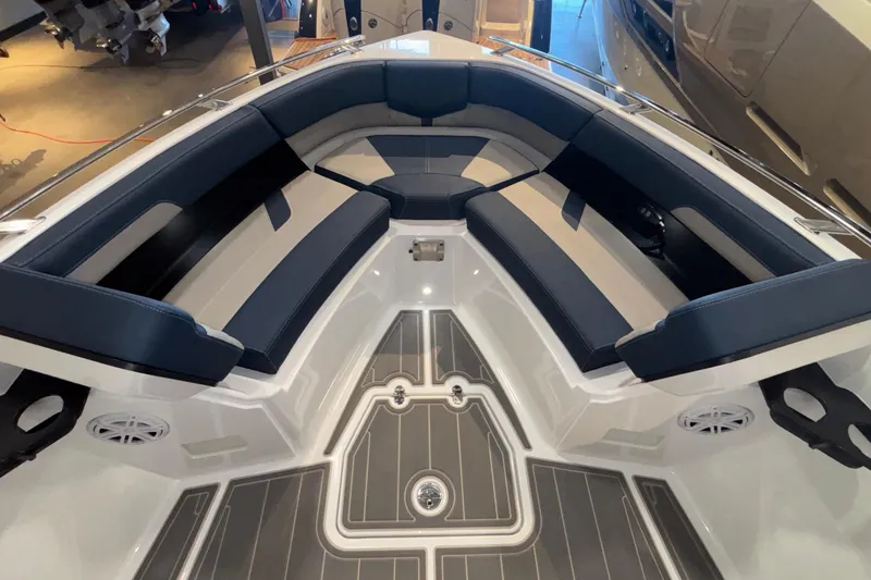 Slide: The Image of Luxurious seating area on the 2026 Monterey Elite 27 OB boat. - 36