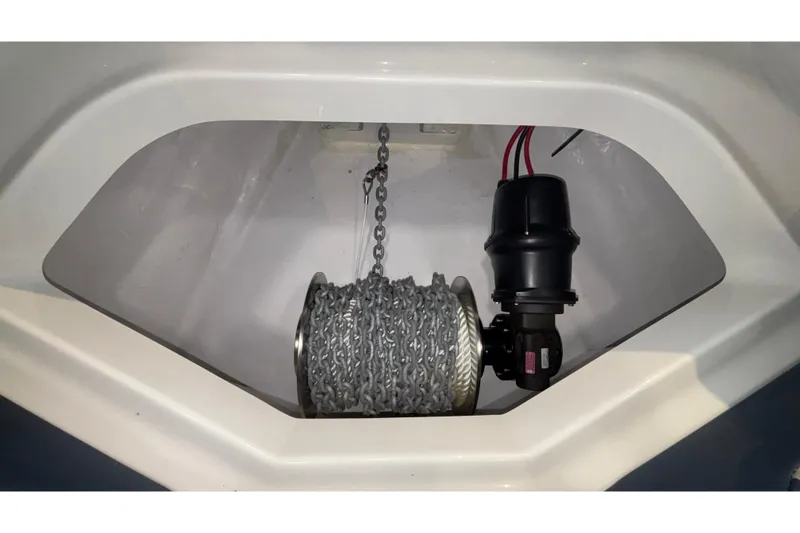 Slide: The Image of Anchor chain mechanism in 2026 Monterey Elite 27 OB boat. - 40