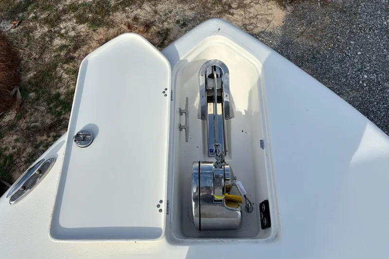 Slide: The Image of 2026 Key West 263 FS boat anchor compartment with stainless steel hardware. - 31