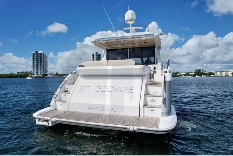 Slide: The Image of Azimut 55S 2015 yacht on water, rear view, clear sky, luxury boating. - 16