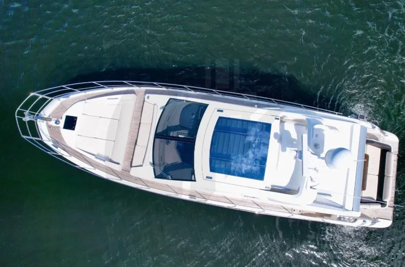 Slide: The Image of Aerial view of 2015 Azimut 55S yacht on water. - 18
