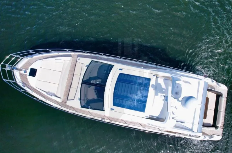 Slide: The Image of Aerial view of 2015 Azimut 55S luxury yacht on water. - 20