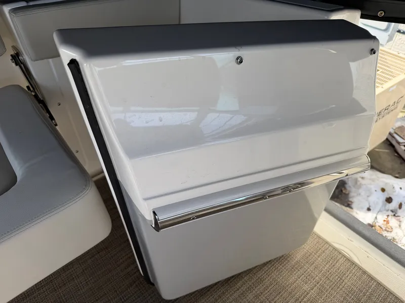 Slide: The Image of Interior of Boston Whaler 28 Vantage 2025, white paneling. - 17