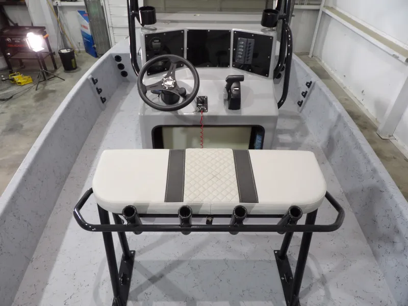 Slide: The Image of Interior view of the 2024 Freedom 18 PATRIOT CAT boat. - 16