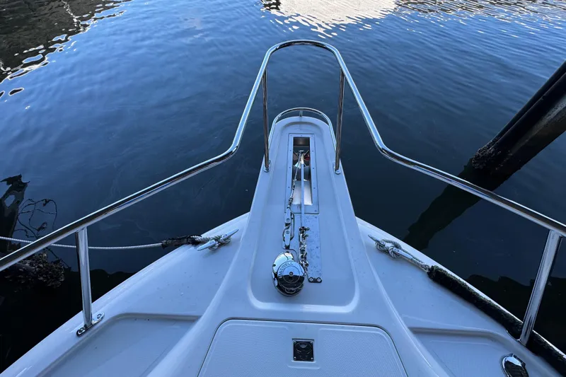 Slide: The Image of Bow view of 2013 Cabo 44 Hardtop Express yacht at dock. - 28