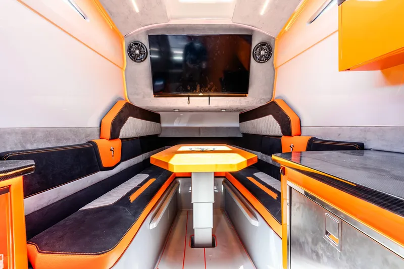 Slide: The Image of Luxurious interior of 2025 Statement 44 GRTS with modern seating and entertainment system. - 62
