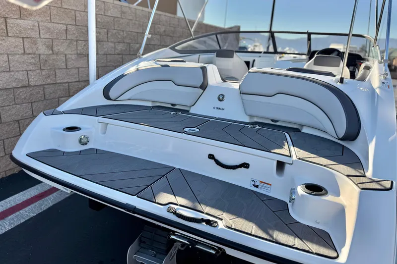 Slide: The Image of 2019 Yamaha Boats SX190 with sleek seating and modern design. - 6
