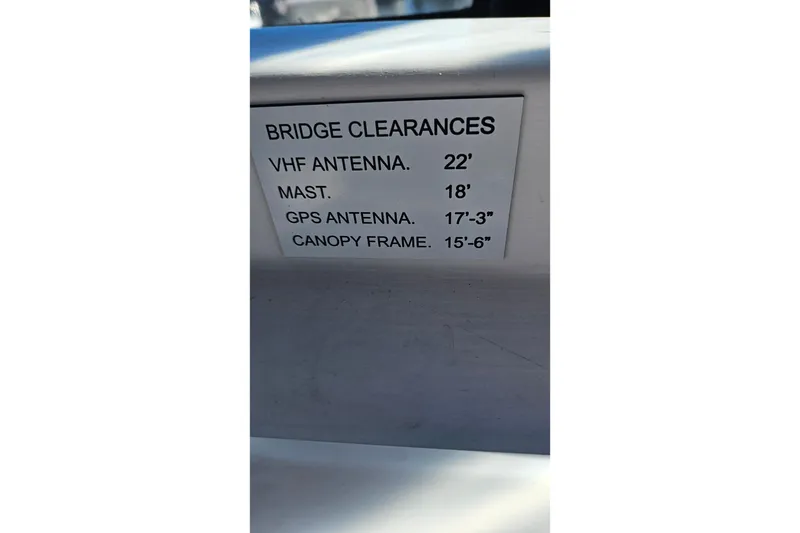 Slide: The Image of Bridge clearance details on 1984 Albin Palm Beach 37 boat. - 19