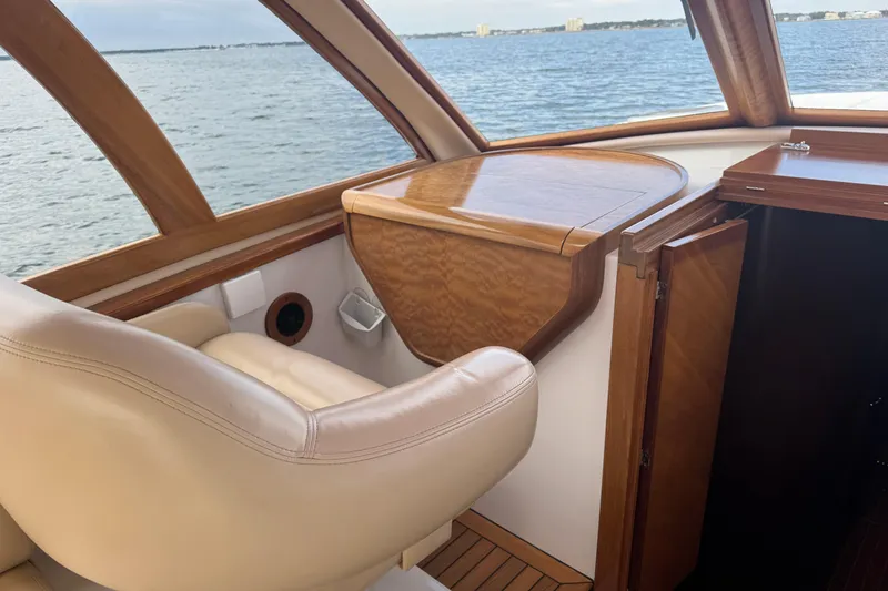 Slide: The Image of Luxurious interior of 2014 San Juan 41 yacht with leather seating and wooden accents. - 16