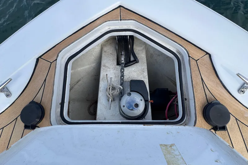 Slide: The Image of Anchor locker of a 2014 San Juan 41 boat with teak decking. - 24