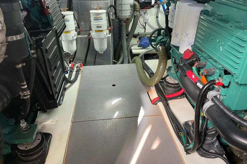 Slide: The Image of Engine room of a 2013 Beneteau Swift Trawler 44 with Volvo Penta components. - 66