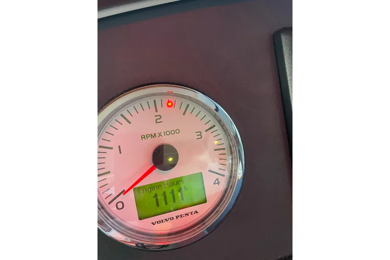 Slide: The Image of Volvo Penta tachometer showing 111 engine hours on 2013 Beneteau Swift Trawler 44. - 70