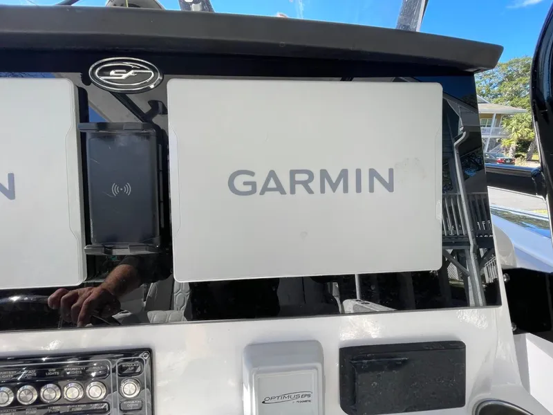 Slide: The Image of Garmin display on 2024 Sea Fox 288 Commander boat dashboard. - 25