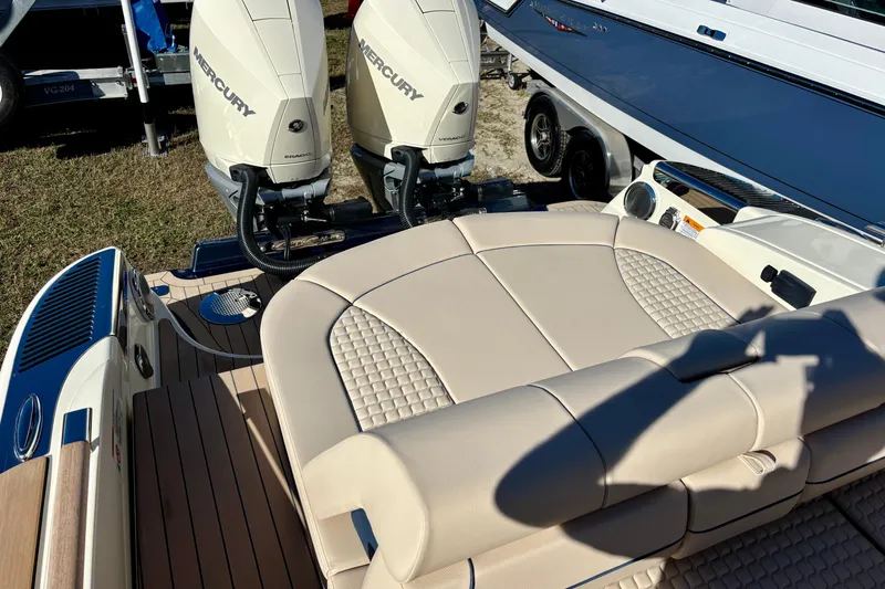 Slide: The Image of 2026 Chris-Craft Launch 31 GT with dual Mercury engines and luxurious seating. - 8