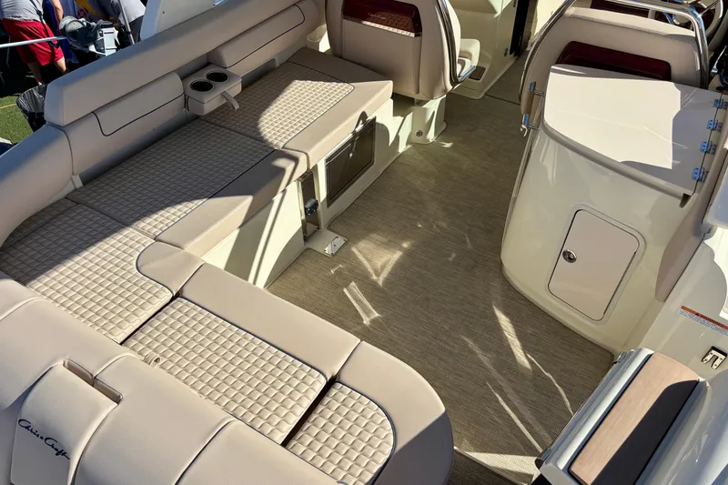 Slide: The Image of 2026 Chris-Craft Launch 31 GT interior with luxurious seating and modern design. - 9