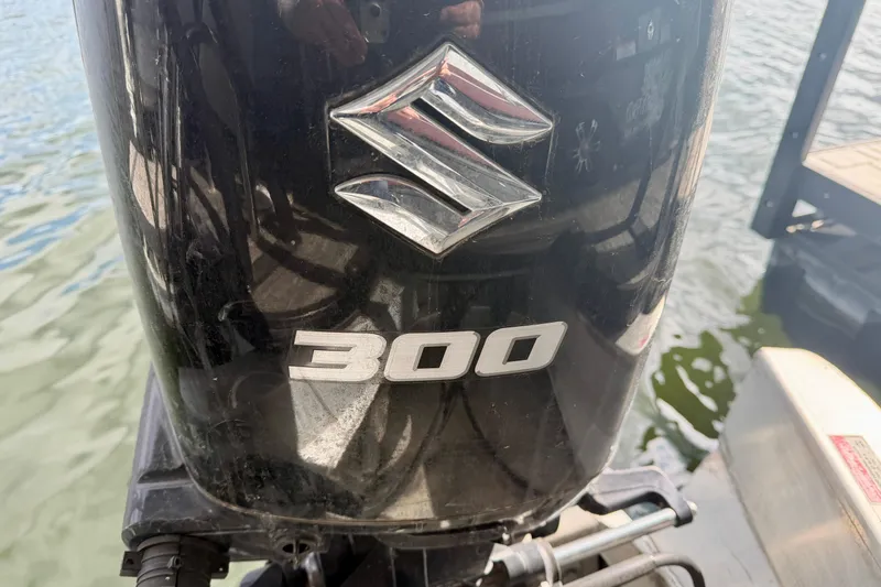 Slide: The Image of Close-up of a Fusion speaker on a 2019 Crest Continental 250 SLS boat. - 40