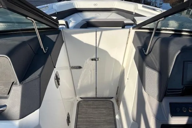 Slide: The Image of 2021 Cobalt R6 Outboard boat interior with sleek design and modern features. - 27