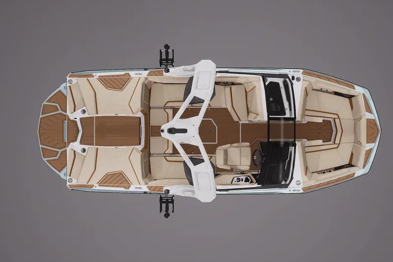 Slide: The Image of Top view of 2026 Nautique Super Air Nautique G21 boat interior design. - 4