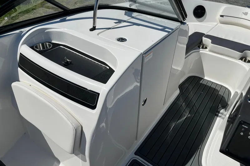 Slide: The Image of 2026 Bayliner VR6 Bowrider OB interior with sleek seating and modern design. - 14