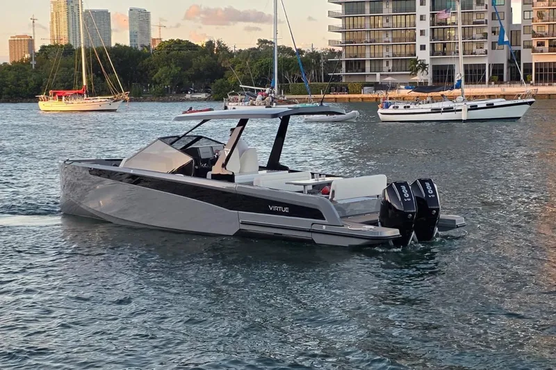 Slide: The Image of Interior of 2026 Virtue V10 boat, featuring sleek design and comfortable seating. - 25