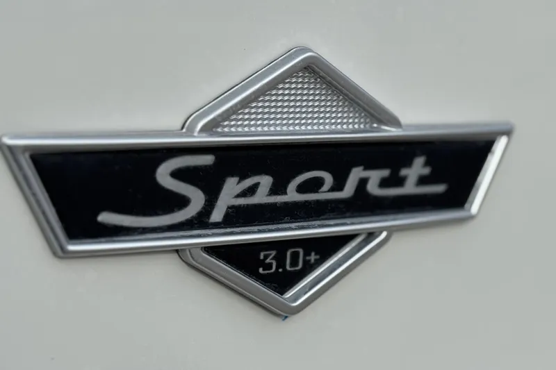 Slide: The Image of Close-up of 2022 South Bay 25 Sport RS9-DC emblem with "Sport 3.0+" text. - 11