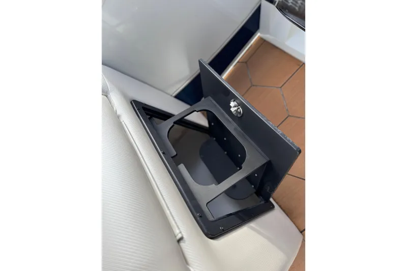 Slide: The Image of 2022 South Bay 25 Sport RS9-DC boat seat with integrated storage compartment. - 21