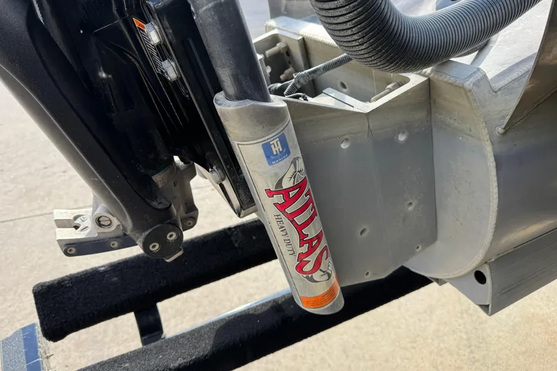 Slide: The Image of Close-up of 2022 South Bay 25 Sport RS9-DC boat motor with Atlas heavy-duty component. - 5