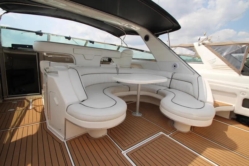 Slide: The Image of Luxurious seating area on a 1998 Sea Ray 500 Sundancer yacht. - 22