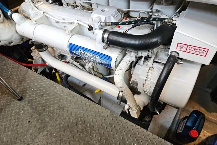 Slide: The Image of Engine compartment of a 2006 Meridian 368 Motoryacht with Diamond Performance components. - 23