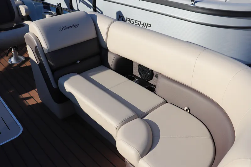 Slide: The Image of Luxurious seating on 2026 Bentley Pontoons 223 ELITE ADMIRAL, featuring elegant design and comfort. - 3