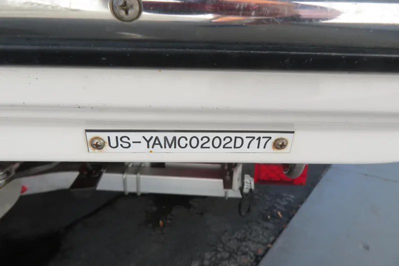 Slide: The Image of 2017 Yamaha Boats AR240 hull identification number plate. - 71