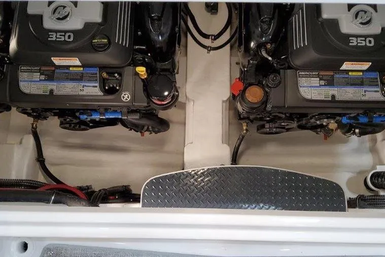 Slide: The Image of Dual engines in 2025 Formula 310 Bowrider I/O boat. - 13