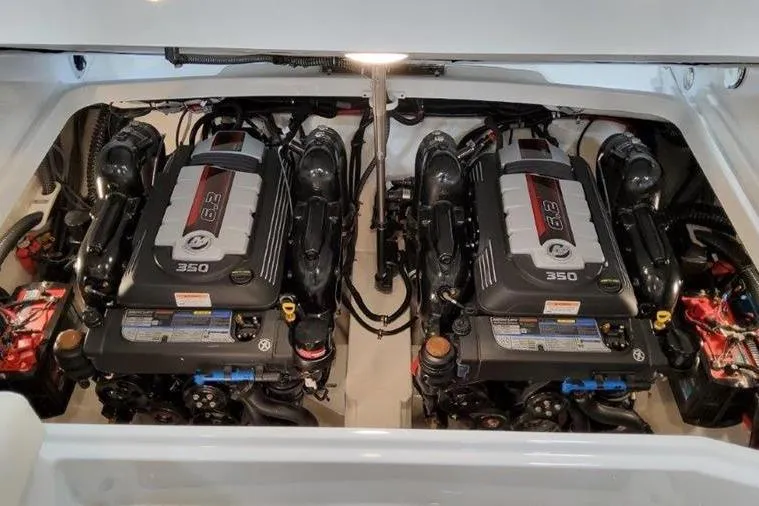 Slide: The Image of Dual engines of the 2025 Formula 310 Bowrider I/O. - 14