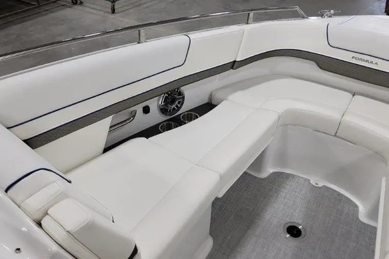 Slide: The Image of Interior of 2025 Formula 310 Bowrider I/O with white upholstery. - 20