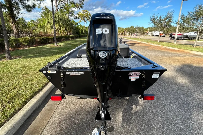 Slide: The Image of 2026 Tracker Pro 170 boat with Mercury 50 engine on a sunny day. - 3
