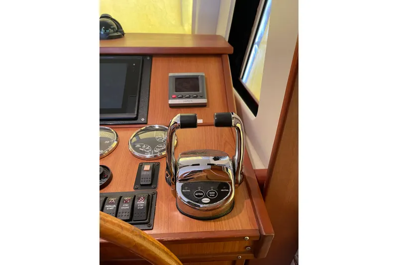 Slide: The Image of Engine of 2008 Mainship 34 Trawler Hardtop, showcasing intricate mechanical components. - 40