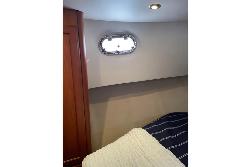 Slide: The Image of 2008 Mainship 34 Trawler Hardtop floor plan, featuring spacious interior layout. - 55