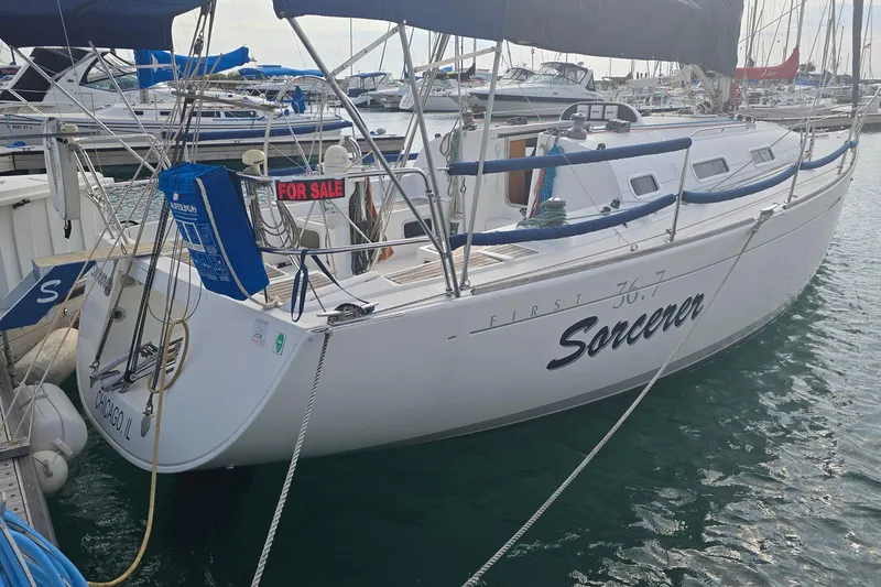 The Image of 2003 Beneteau First 36.7 sailboat "Sorcerer" for sale, docked in marina. - 0